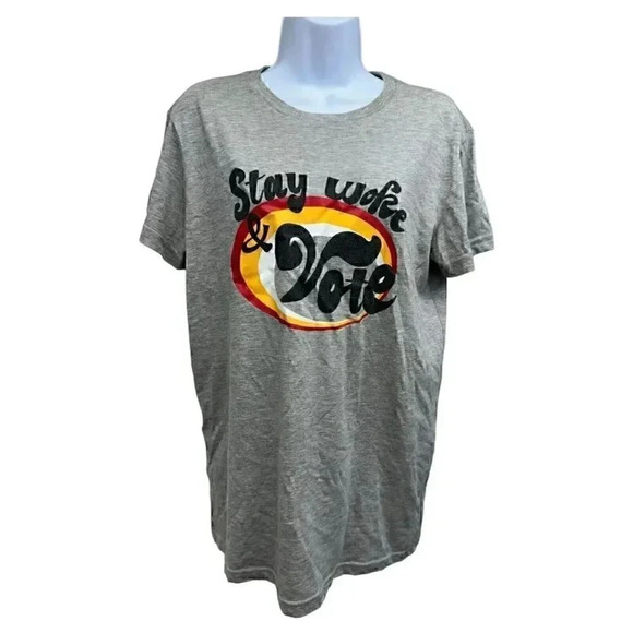 American Eagle Outfitters Tops - American Eagle Graphic Tee Stay Woke And Vote Size XS